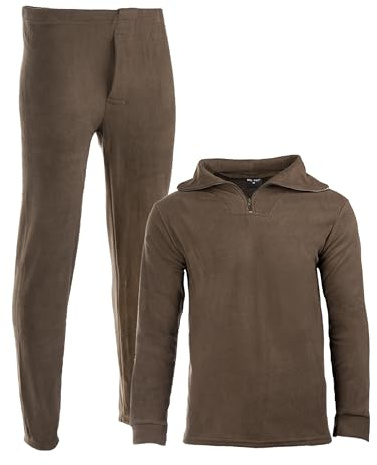 Mil-Tec Thermofleece Unterwäsche Set • Thermounterwäsche Herren • Thermounterhemd + Thermohose • Outdoor Unterwäsche Männer • Funktionsunterwäsche