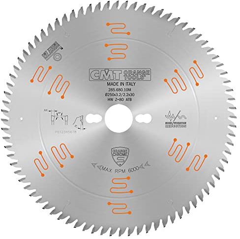 CMT Orange Tools 285.680.10M - Kreissäge HW 250 x 3,2/2,2 x 30 Z80 5atb verchromt