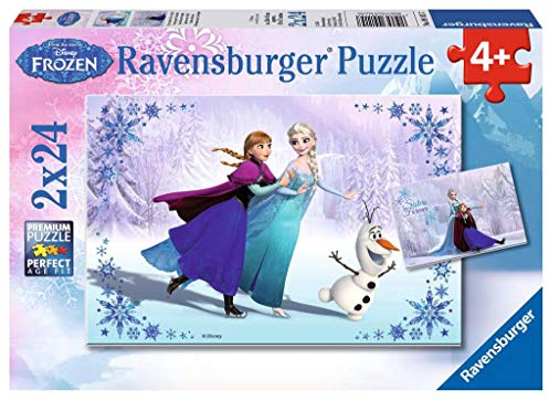Ravensburger Kinderpuzzle - 09115 Schwestern für immer - Puzzle für Kinder ab 4 Jahren, Disney Frozen Puzzle mit 2x24 Teilen