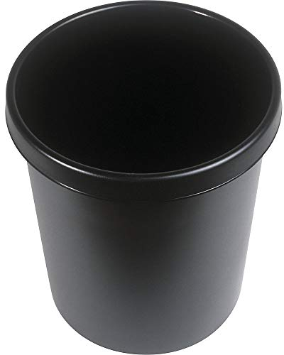 helit Kunststoff-Papierkorb - Inhalt 30 l, Höhe 405 mm, VE 5 Stk - schwarz, VE 5 Stk - Abfallkorb Kunststoffabfallsammler Papiereimer Papierkorb