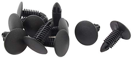 sourcingmap 10 Pcs Auto Car Plastic Rivets Fastener Door Clips Black 6.5x6mm
