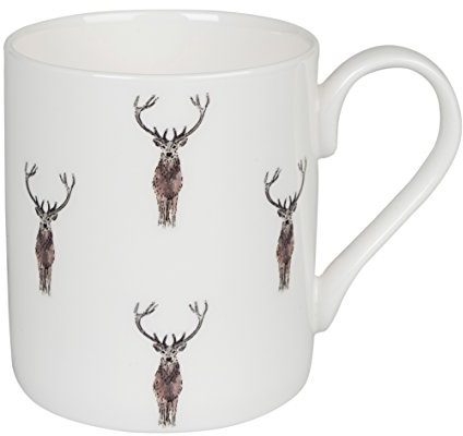 Sophie Allport - Highland Stag Mug, Fine Bone China, Gift Box, Dishwasher Safe (Standard Size, 275ml)