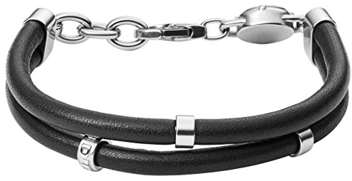Diesel Armband Für Männer Stackables, 18Cm - 19.5Cm Schwarzes Lederarmband, DX1005040