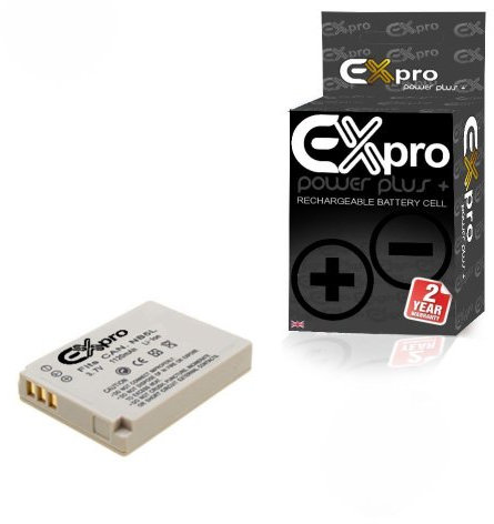 Ex-Pro Canon NB-5L NB5L, High Power Plus+ 2 Year Warranty Replacement Lithium Li-on Digital Camera Battery for Canon Digital IXUS 90 IS, Digital IXUS 800 IS, IXUS 850 IS, IXUS 860 IS, IXUS 870 IS, IXUS 900 Ti, IXUS 950 IS, IXUS 960 IS, IXUS 970 IS, IXUS 980 IS, IXUS 990 IS