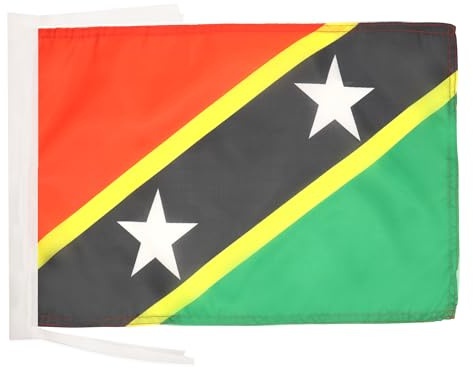 AZ FLAG Flagge St. Kitts und Nevis 45x30 cm Polyester 100D Kordeln | Für innen und außen Föderation Saint Kitts und Nevis dekorative Flagge St Kitts & Nevis doppelte Nähte und verstärkte Kanten