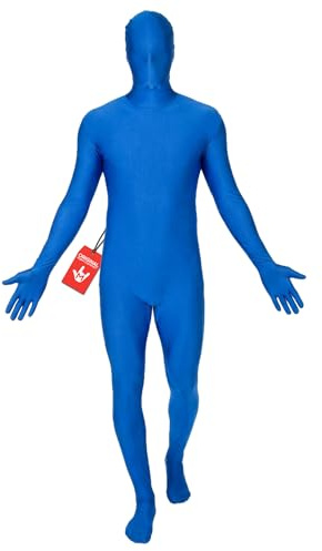 Adults MSUIT Blue Second Skin Halloween Fancy Dress Costume - size XXLarge - 6'2-6'9 (188cm-206cm)