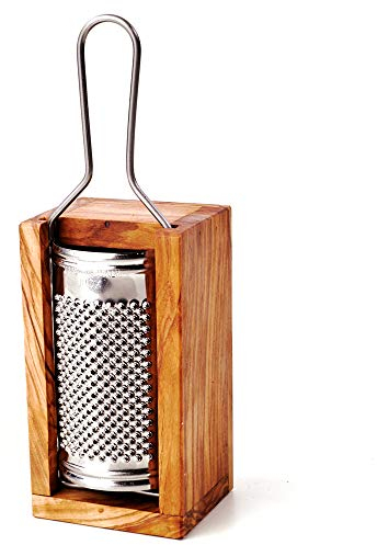 das Olivenholzbrett® Parmesanreibe aus Holz, Hartkäsereibe 19cm incl Griff