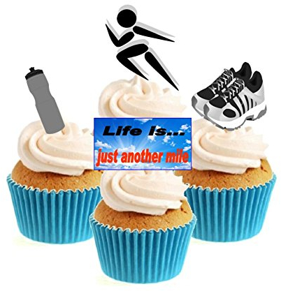 Sprinkles & Toppers Ltd Running / Runner / Park Run Collection Edible Stand Up Wafer Paper Cake Toppers (12 Pack)