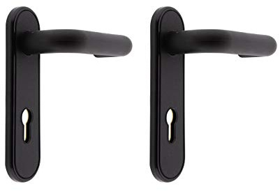 TESA ME0L972NM set maniglie Monobloc, nero, foro PZ 72 mm, per porte tagliafuoco e tagliafumo