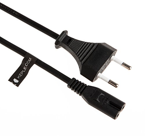 Cable Alimentation 2 Pin | c7 fiche Bipolaire Cordon Compatible avec Samsung, JVC, Phillips, LG, Sharp, Sony, TV, Secteur Imprimante Euro Fig8 Figure Fig 8 Connecteur Power d'alimentation Noir (2m)