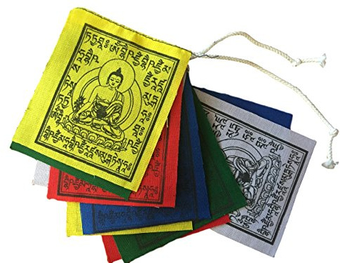 Hands of Tibet Mini Medicine Buddha Prayer Flags Set of 10 Flags