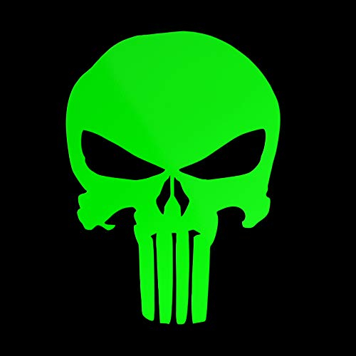 Erreinge Aufkleber prespaced Fluogrün 12Cm - Schädel Schädel - Aufkleber Aufkleber Wandvinyl Aufkleber Laptop Auto Moto Helm Camper