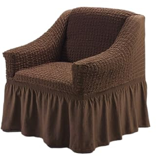 My Palace Aurora Sesselschoner 1 Sitzer Stretch und antirutsch Sesselhusse Fernsehsessel Bezug elastischer Sesselüberwurf mit Schaumstoffankern, 70-120cm Braun