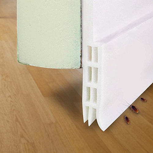 Under Door Sweep Weather Stripping Door Bottom Seal Strip Door Draft Stopper Door Weather Seal Door Draft Stopper Soundproof Energy Saver Bottom Seal 2 Width x 39 Length (White)