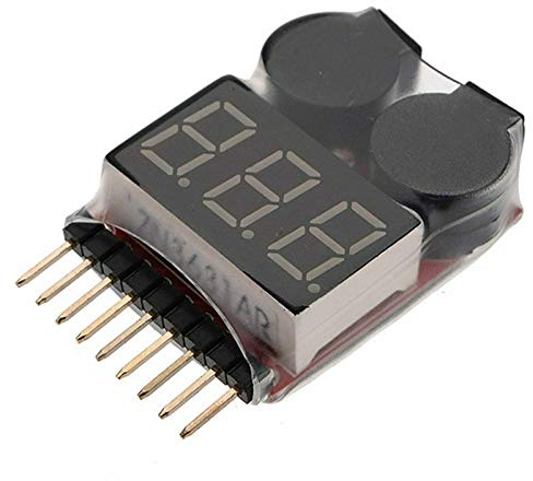 Batterie-Niederspannungstester, 2 Stück, RC Lipo Alarm, Buzzer Anzeige, Checker mit LED, für 1s-8s Li-Po/Li-Ion/Li-Mn/Li-Fe Batterie (ohne Schale)