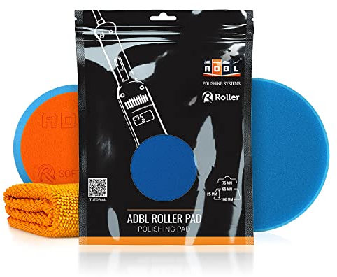 ADBL Roller Pad-R Hard Cut Polierpad - Polierschwamm für Ø75mm Stützteller - Profi Polierpad mit Klettverschluss - Polierschwamm, Auto Polieren, Schwamm Polierteller