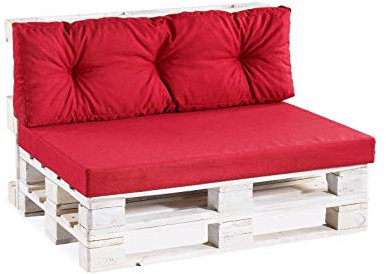 Gutekissen® Palettenkissen Palettenauflagen PPF (Eckkissen 60x40 gesteppt, Rot)