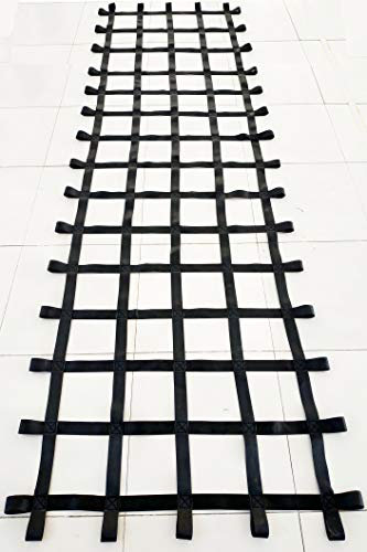 FONG Red de carga de escalada de 12 pies x 4 pies, color negro (144 x 48 pulgadas), red de carga para parque infantil, red de escalada para columpios, red de escalada interior, escalera de escalada