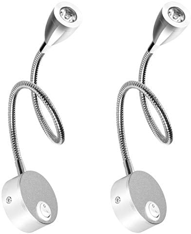 ledmo Leselampe Wandmontage LED Bett Leseleuchte 3W Bettleuchte Schwanenhals Lampe warmweiß 2Pack Hell Nachtbeleuchtung Leselicht für Schlafzimmer