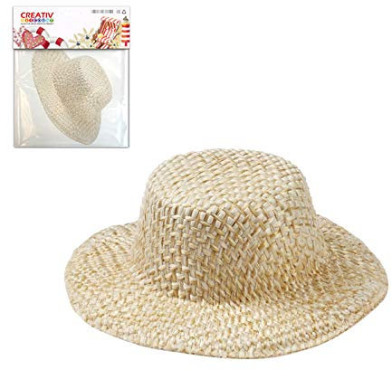 CREATIV DISCOUNT Miniatur- Leinenhut 5,5cm, 2 Stück