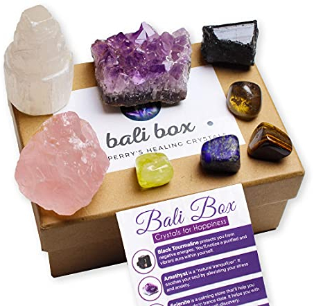 AtPerry's Heilkristalle-Set – 8 natürliche Chakra-Kristalle getrommelt & roh einschließlich