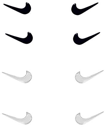 4 Paires de Boucles d'oreilles pour Couple, Clous pour Hommes et Femmes - Crochet, Noir et Argent - Livré avec Coton Alcoolisé, Bouchons