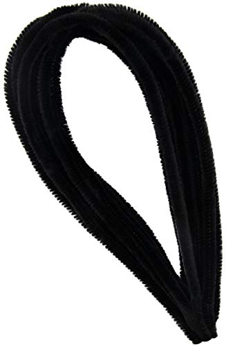 i-mondi® 15 pfeifenreiniger pfeifenputzer bunt zum basteln in schwarz 50cm lang Ø 8mm Chenilledraht Biegeplüsch pipe cleaner