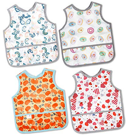 Joyo Roy Baby Lätzchen Abwaschbar Lässig für Kleine Mädchen - Wasserdicht Sabberlätzchen Beim Essen - Baby Bibs
