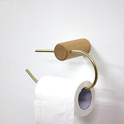 Porte-rouleau de toilette Robinetteries en or Porte-papier hygiénique rouleau Porte en laiton massif en bois Tenture Porte-serviette Anneau porte-serviette Téléphone étagère panier-D Un porte papier-t