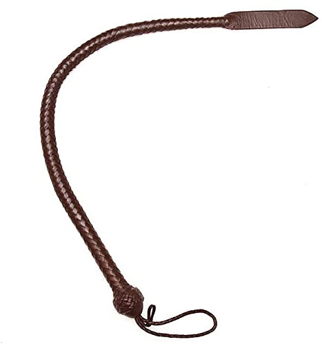 ClubCorp Fouet de taureau en cuir de vache fait à la main 16 couches de 90 cm de long | Cravache d'équitation | Accessoires de fouets | Fouets robustes | Queue de dragon (marron)