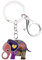 Enamel Metal Chain Jungle Elephant Key Chains For Women Car Purse Handbag Charms (Violet)