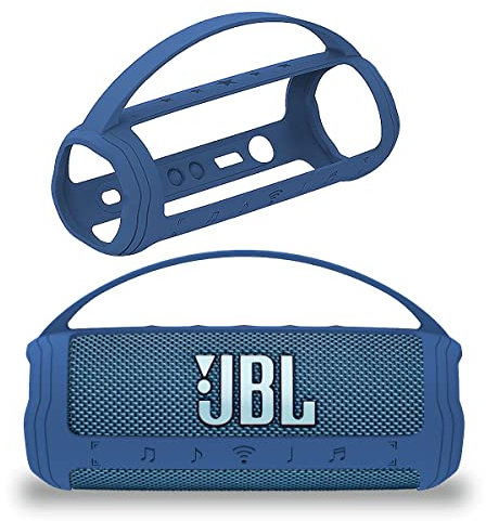 JCHPINE Silicone Cover Case for JBL Flip 6 Portable Bluetooth Speaker, Protective Carrying Holder for JBL Flip 6 Speaker Accessories (Blue Case)