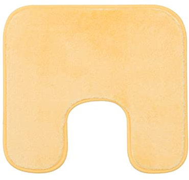 Gözze - Premium Rutschfester Badteppich mit Ausschnitt, RIO, 100% Microfaser, Ideal als WC-Vorlage für Standtoilette, 50 x 45 cm - Sonne