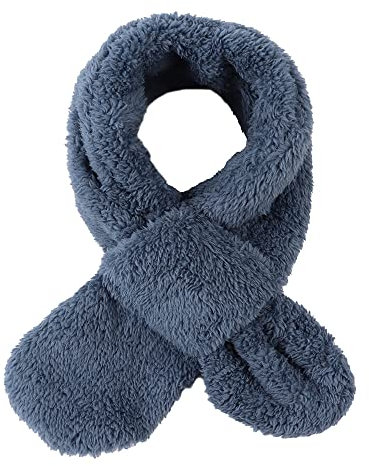 Warmer Fleece Schal für Baby Kinder Winter Rundschal aus Plüsch Dick loop schal Mädchen Jungen schlauchschal für 1-10Jahren(Airy Blue)