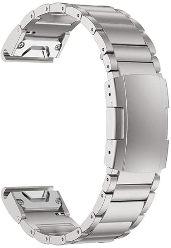 MaKTech Bracelet en Titane pour Garmin,Bracelet en Métal à Dégagement Rapide de 26mm avec Boucle Tortue,pour Montre Connectée Garmin Fenix 8 51mm/Epix Pro 51mm/7X/6X,Instinct 2X (Argent)