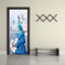 3d Türtapete Selbstklebend Blauer Pfau Türposter Fototapete, Schlafzimmer Wohnzimmertür Aufzug Tür Aufkleber B85 x H205cm