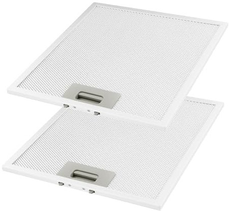 Domisyee Juego de 2 filtros metálicos para campana extractora, 305 x 267 mm, filtro de grasa lavable con rejilla de aluminio, compatible con AEG, Elica, Whirlpool, Bauknecht