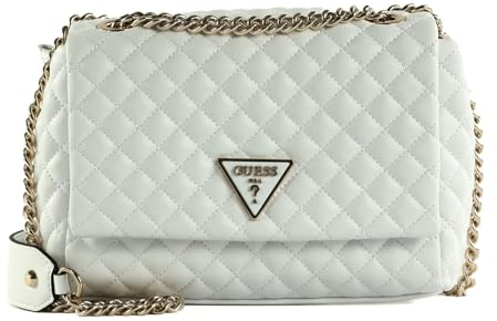 GUESS Rainee Quilt Convertible Xbody Flap Bag White