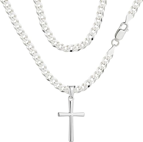 AMAR OPRAVA Ketten für Herren - Silber 925 Kreuz Kette, Panzerkette, Königskette - Italienische Qualität