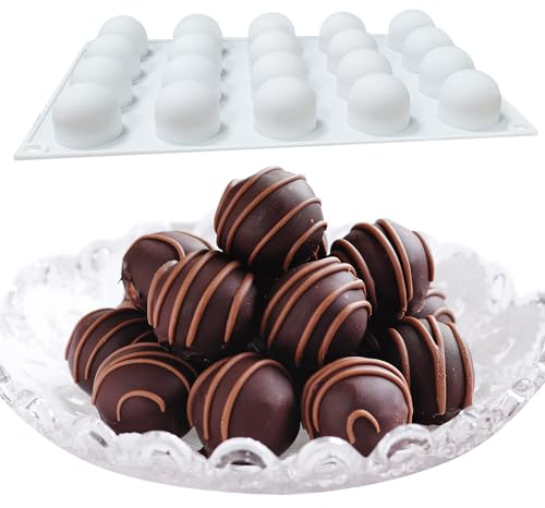 duoyif Moule Sphère En Silicone Ø32mm 20Cavités Moule à Chocolat Boule Ronde Moule En Silicone De Dôme Sphere Moule Forme Sphères Pour Faire De La Mousse Dôme Boule Gâteau/Crème (20Cavités Ø32mm)