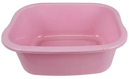 Vision4ever 1x Pink Colour 11 litres Washing Up Bowl Rectangular Plastic Multi-Purpose Basin Mixing Sink Portable Wash Basin, Mixing Sink Tidy Organizer Large Kitchen Portable Dish Washtub