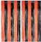 Lametta Vorhang Schwarz Orange - GREATRIL Luftschlangen Party Hintergrund Deko für Basketball Feuerwehr Thanksgiving Aperol Hexen Gespenster Kürbis GruselHalloween Party Deko