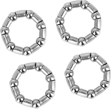 A ABSOPRO 4 Stück Kugelring Kugellager Steuersatz 37mm Stahl Für Fahrrad | Silberton, 26mm Innendurchmesser, 7 Kugeln, 8.1mm Höhe, Für Rennrad, Für Mountainbike, Ersatzteil