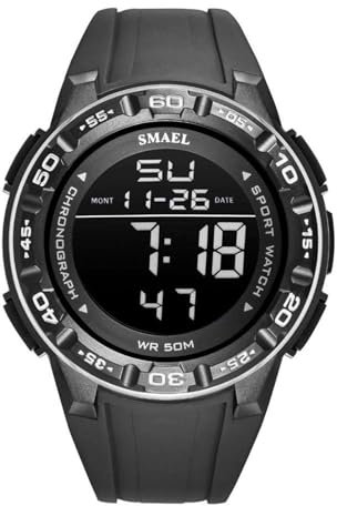 SMAALEB Orologio Uomo Sportivo Militare Waterproof 50m + Orologi Sportivi Uomo Impermeabili, Data e Week Display + Shockproof & Night Mode,E