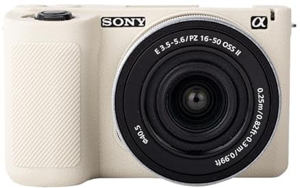 MUZIRI KINOKOO Soft Silicone Case Compatible for Sony ZVE10 II/ZV-E10 II Camera, Protective Case for Sony Alpha ZV-E10 II/ZVE10 II Camera - Anti-Slip & Anti-Scratch Enhanced Grip to Camera - White