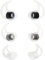3 Pairs Replacement Eartips Silicone Ear Buds Tips S/M/L 3 Size Earbud Tips Set Compatible with Bose QC20 QC20i QC30 IE2 SoundSport IE3 SIE2i Earphone Rubber Ear Tips (White)
