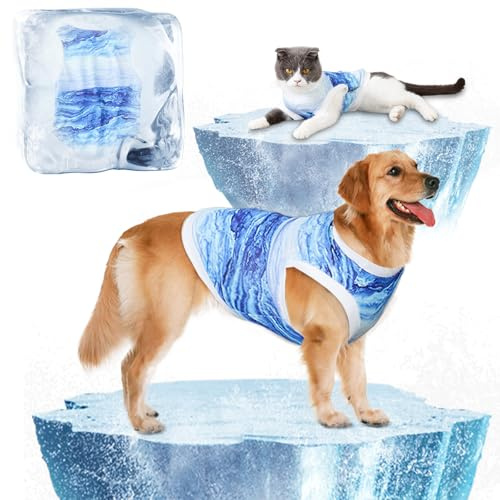 Kühlweste für Hunde, Sommer Cool und Bequem Hundemantel für kleine bis mittelgroße Hunde (L)