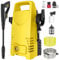 Idropulitrice ad Alta Pressione, 1000W, Pressione max 50 Bar, Portata 5.0 L/Min, 0-160° Ugello Rotante, Filtro Acqua, Tubo di Uscita da 10 m + Tubo di Ingresso da 2 m, Flacone Spray Schiumogeno