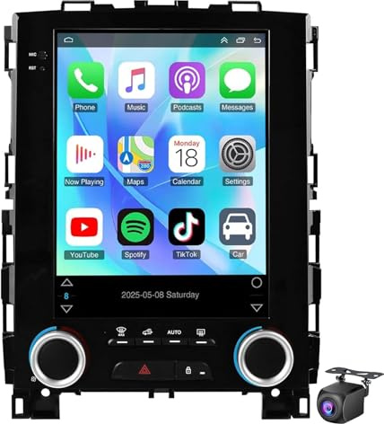 Ecpuk Radio para Re-Nault Megane 4/Koleos/Samsung SM6/Talisman 2017-2019,Pantalla Táctil De 9,7'' Estéreo con Carplay Android Auto Bluetooth WiFi GPS Bluetooth EQ FM Cámara De Marcha Atrás(Size:M200)