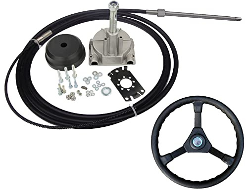XEDLAMP 10FT Marine Motor Turbine Rotary Lenkung System Boot Mechanische Kabel Rad Rudersteuer-Drehplatte